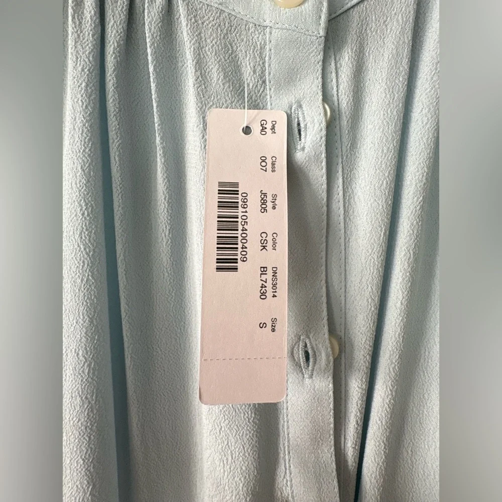 Jcrew Point Sur Short Sleeve Drapey Crepe Popover Blouse, NWT, Size Small - Picture 2 of 5